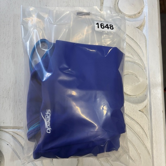 Speedo One Piece Halter Swimsuit 10 Blue - Picture 7 of 8